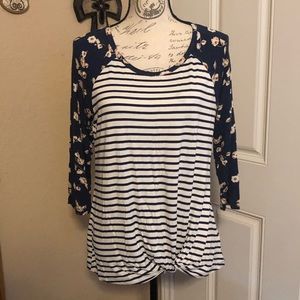 Striped/Floral Top